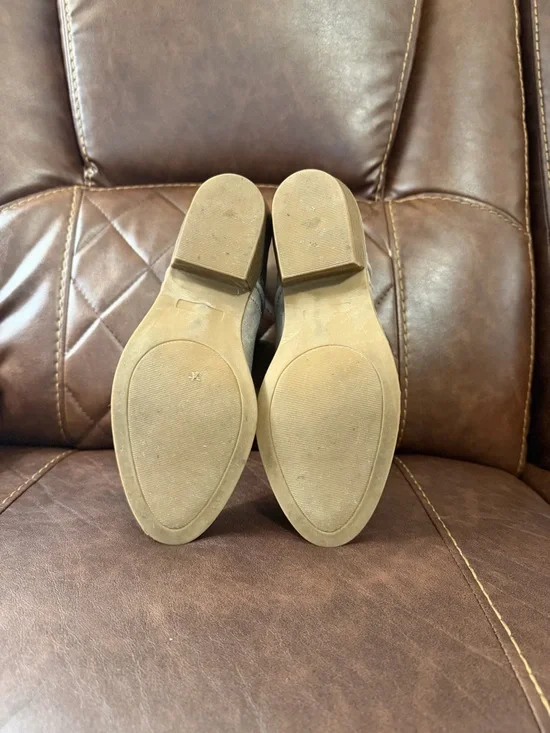 Sugar Western Taupe Studded Trim Low Heel Ankle Booties - Picture 5 of 10